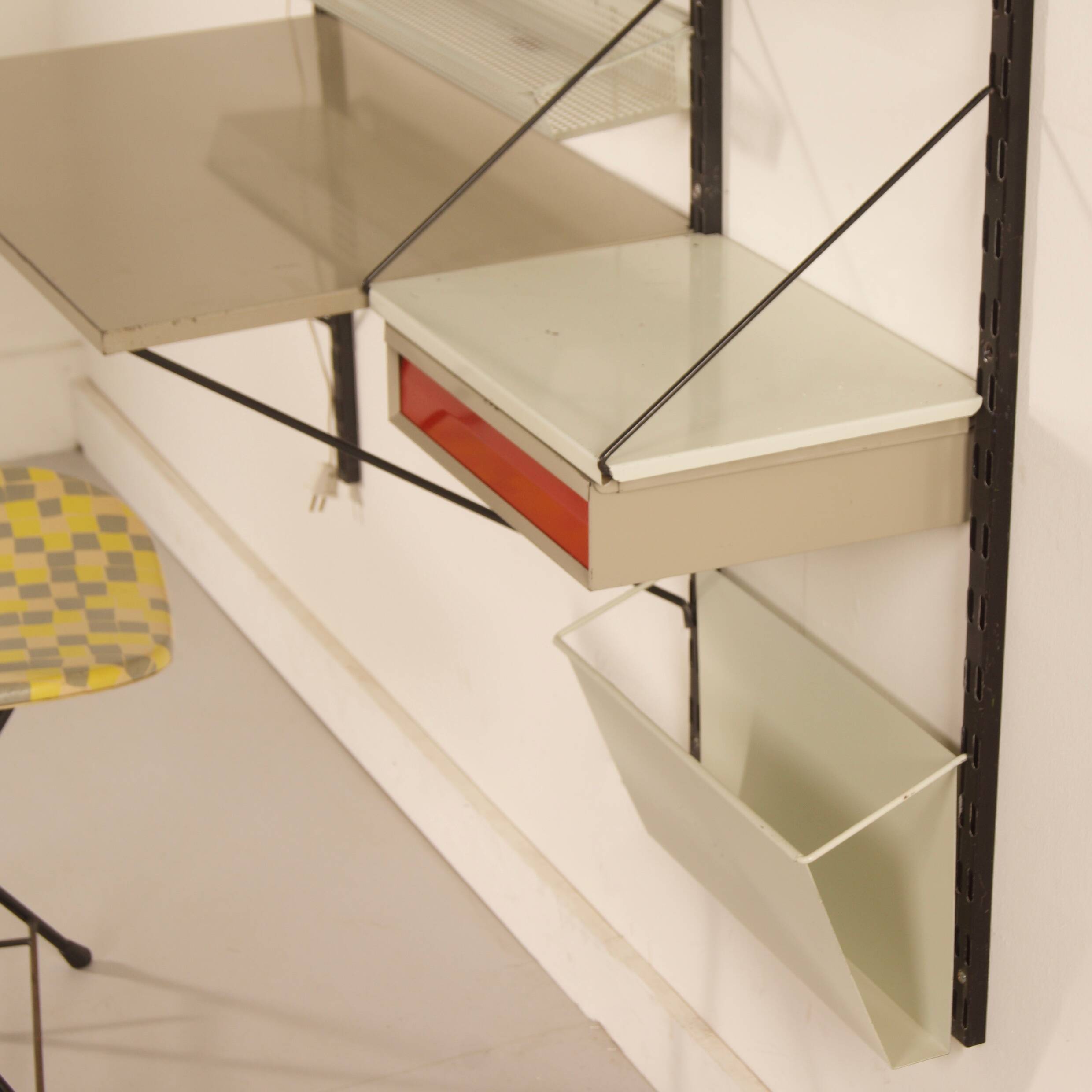 Pilastro Wall System by Tjerk Reijenga with Desk and Magazine Holder, 1960s
