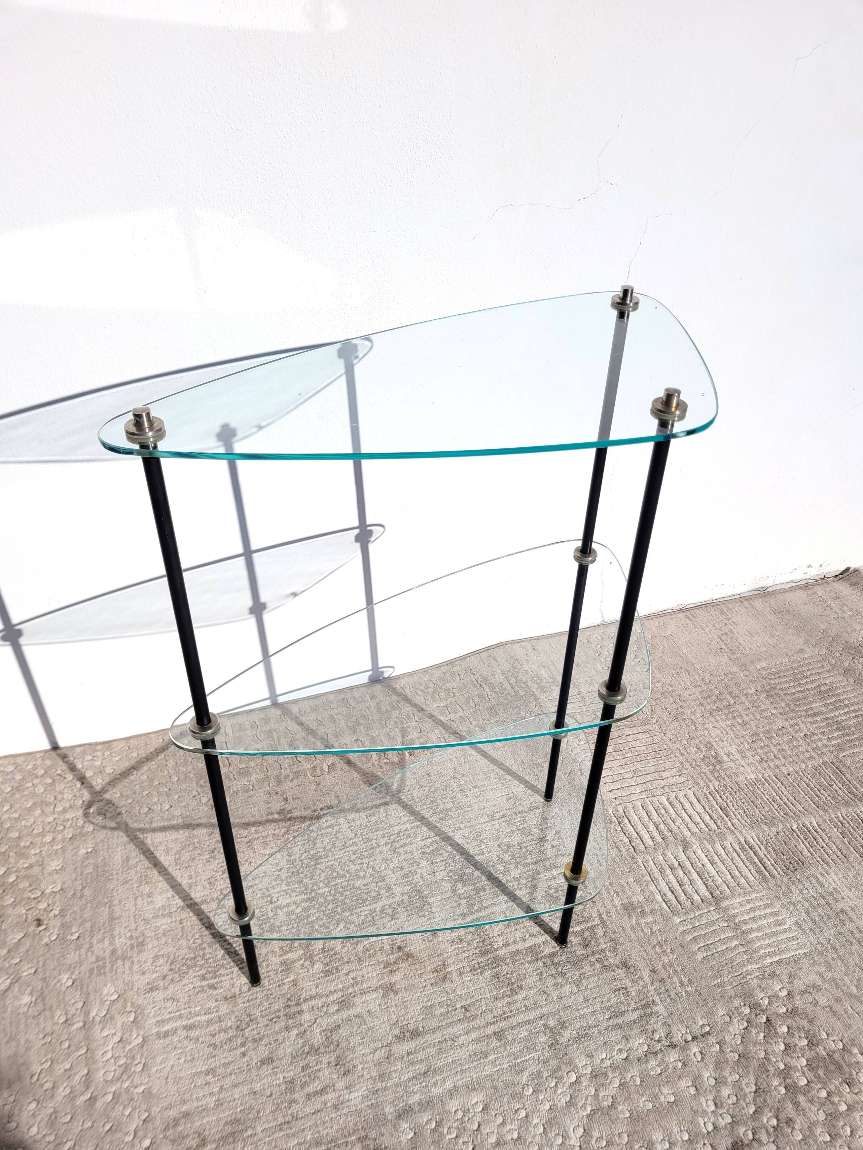 Ovoid shelf 1960 glass metal
