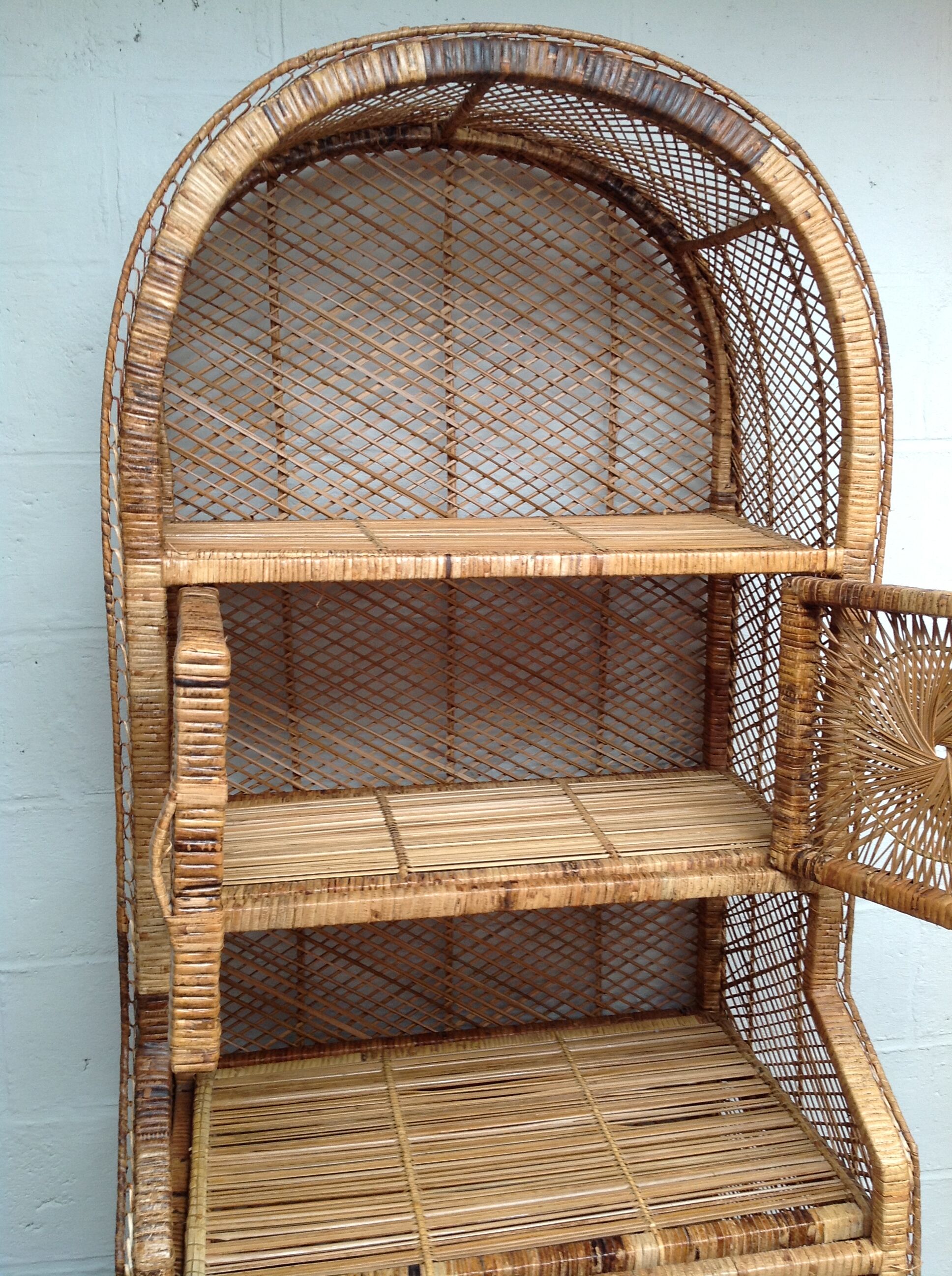 Vintage rattan bookcase