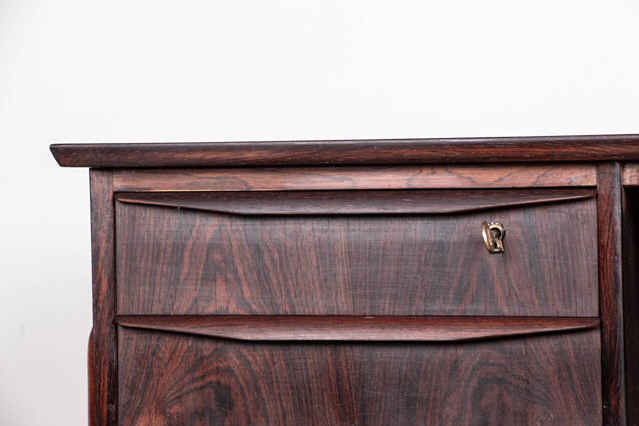 Bureau danois en palissandre et piètement en teck, Johannes Andersen 1960