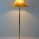 Vintage floor lamp in gold metal with yellow shade
