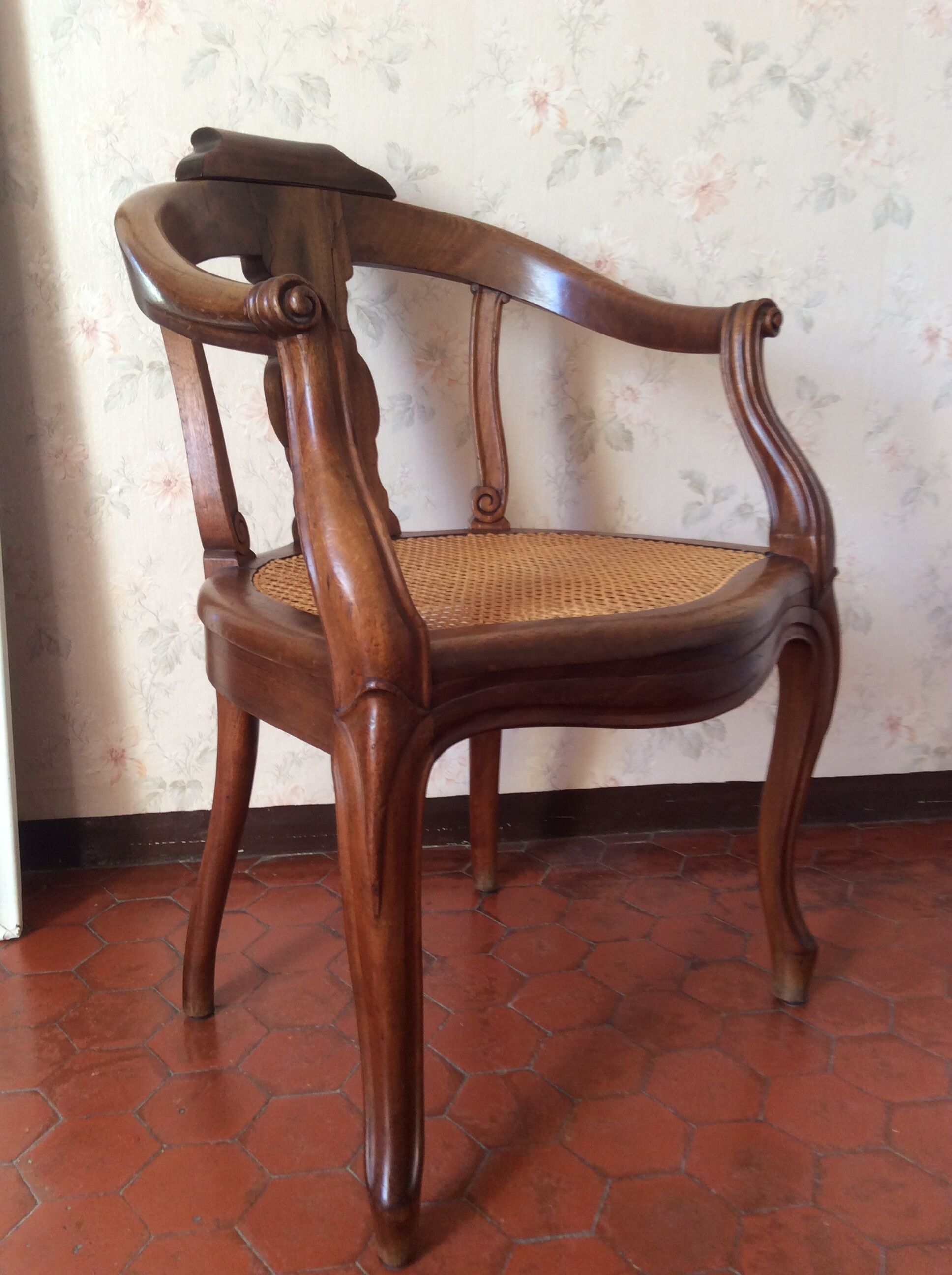 Old cane office chair