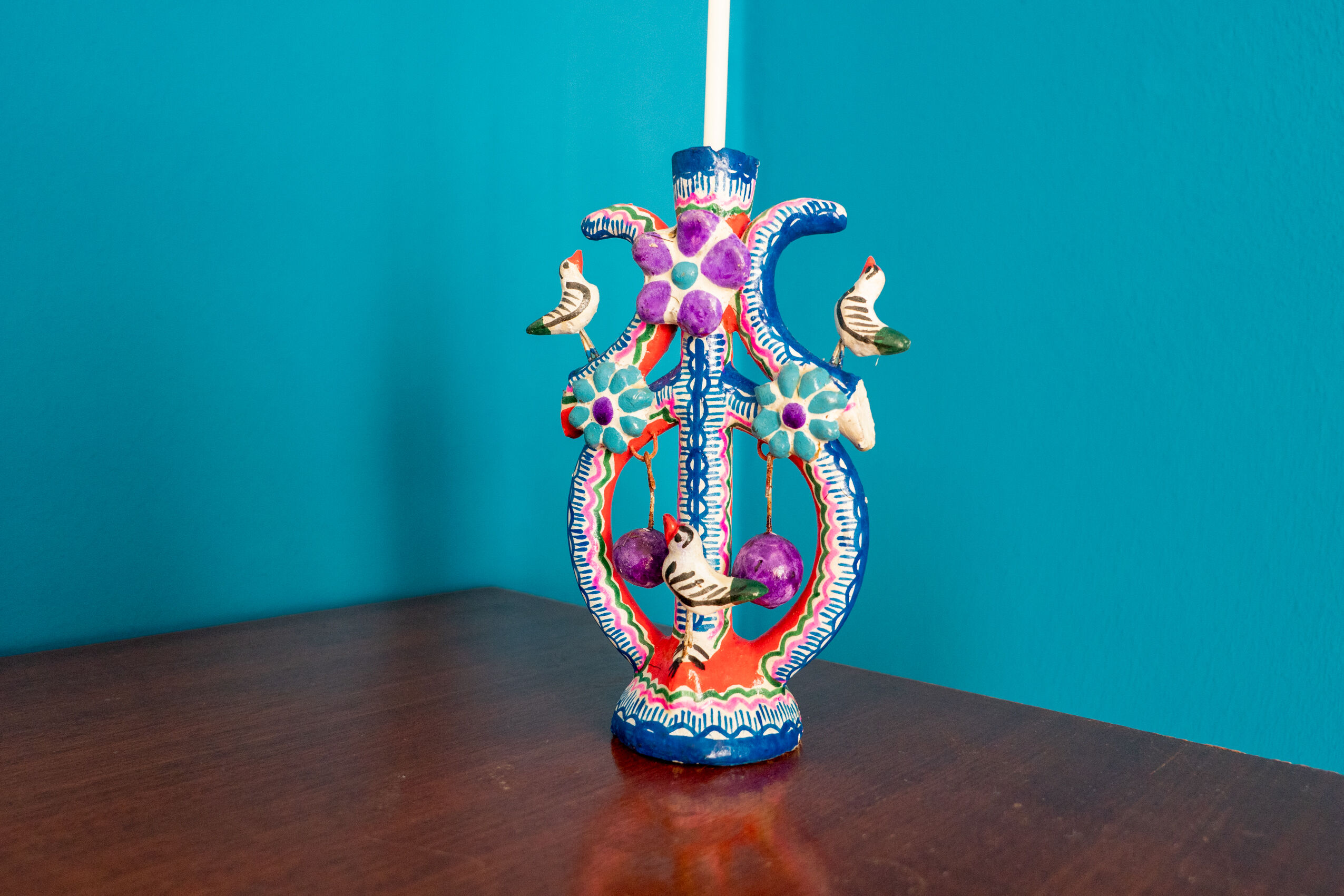Mexican tree of life candlestick