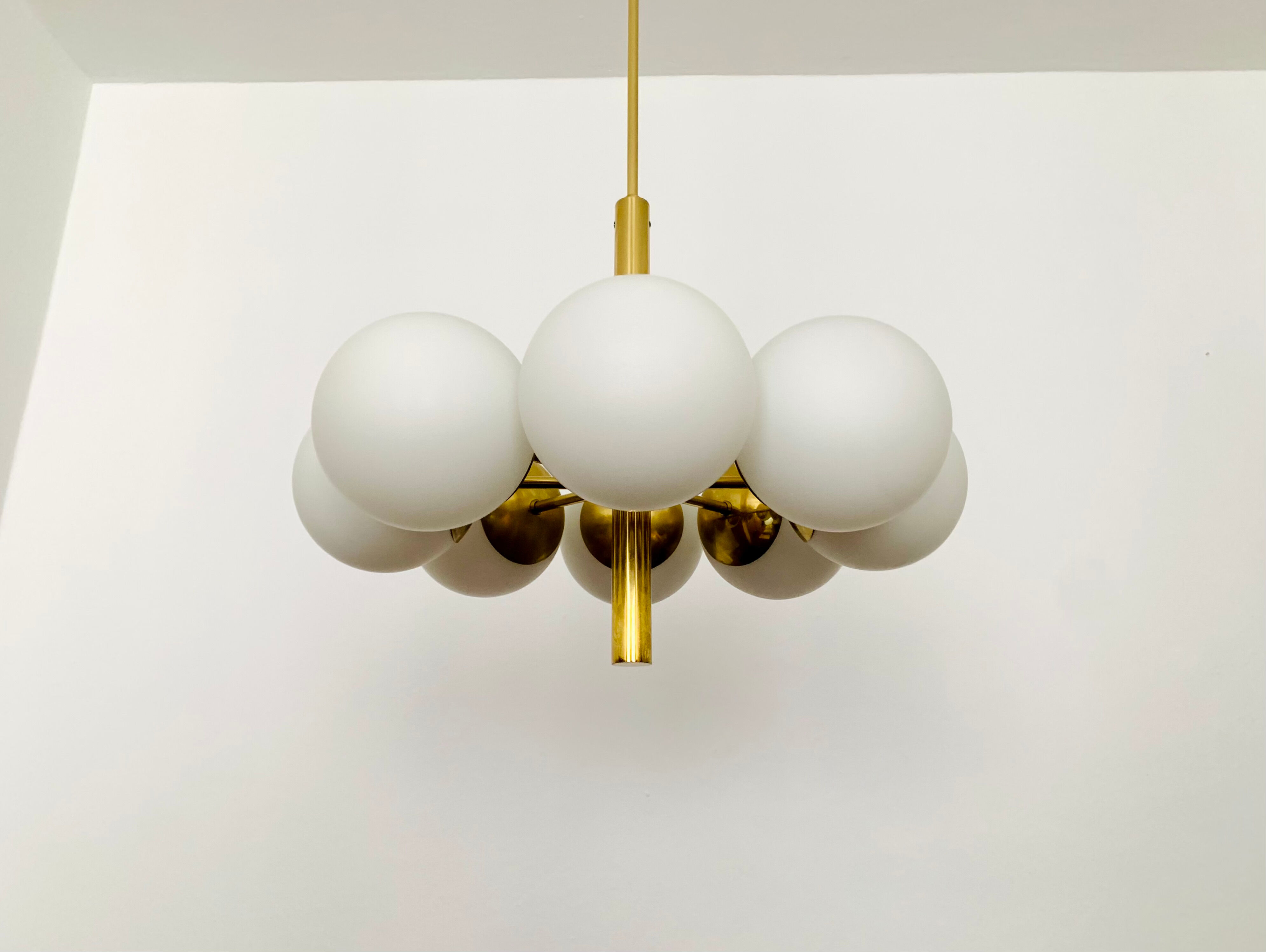 Brass Sputnik chandelier by Kaiser Leuchten