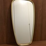 Mid-century wall mirror with brass frame 1960s 60x32cm