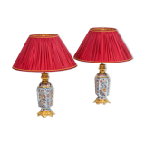 Pair of Imari porcelain and bronze lamps, circa 1880