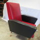 Fauteuil skai rouge et noir vintage