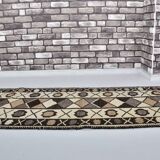Neutral Turkish Handknotted Wool Runner sku 2064