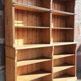 Pine bookcase (251 x 49 x height 288 cm)