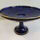 Sèvres porcelain cobalt blue footed bowl with gold rim – center