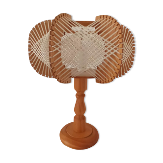 Wooden bedside lamp