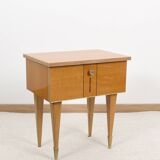 Vintage bedside table in blond oak