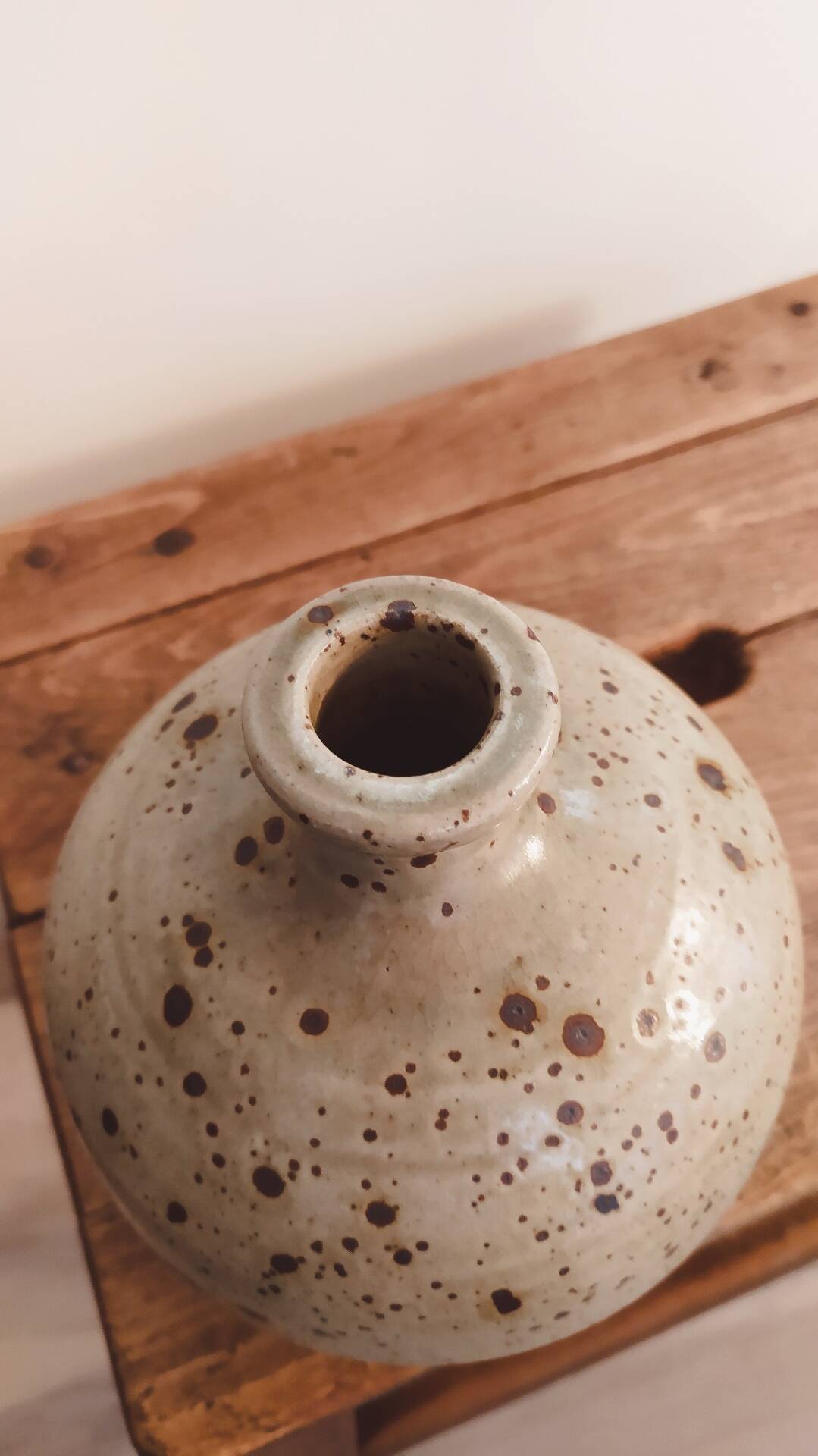 Antique spherical lamp base in pyrite stone