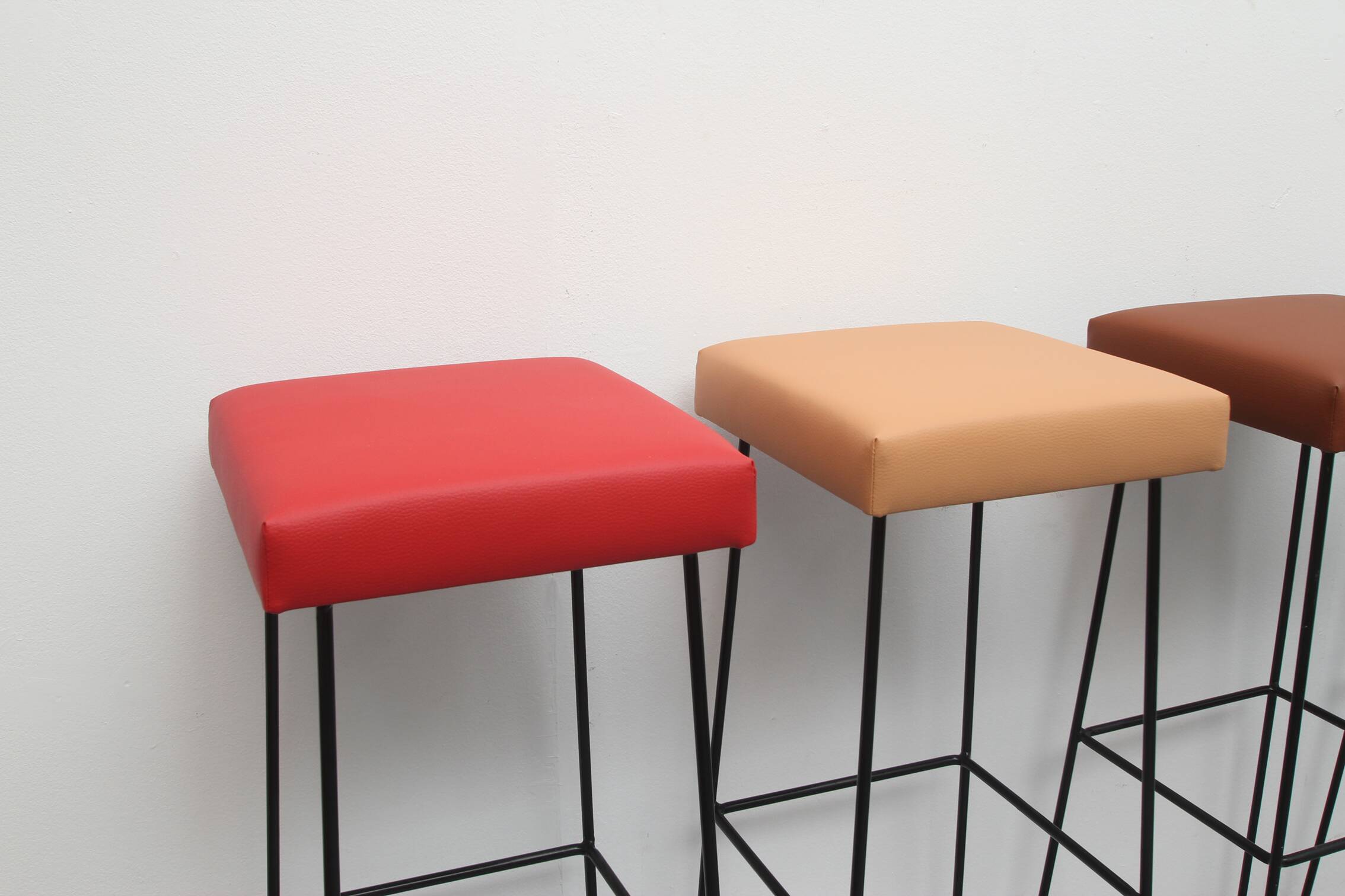 Ensemble de 4 tabourets de barre Wire années 1960