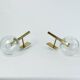 Brass and glass wall lights, vintage, 1960 by Hillebrand.