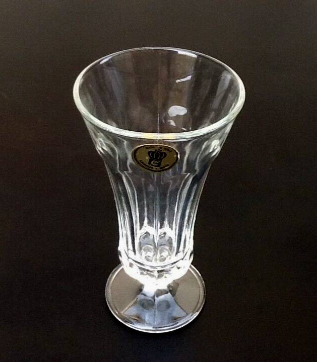 1970s 4 Champagne Flutes Clear Faceted Glass
