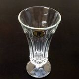 1970s 4 Champagne Flutes Clear Faceted Glass