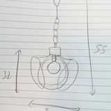 Suspension from the 70s in brass and brown smoked glass