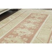 1970s Vintage Turkish Oushak Handmade Wool Cotton Beige Area Rug 153x260