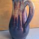Modernist pitcher in glazed ceramic with pinched beak from Accolay