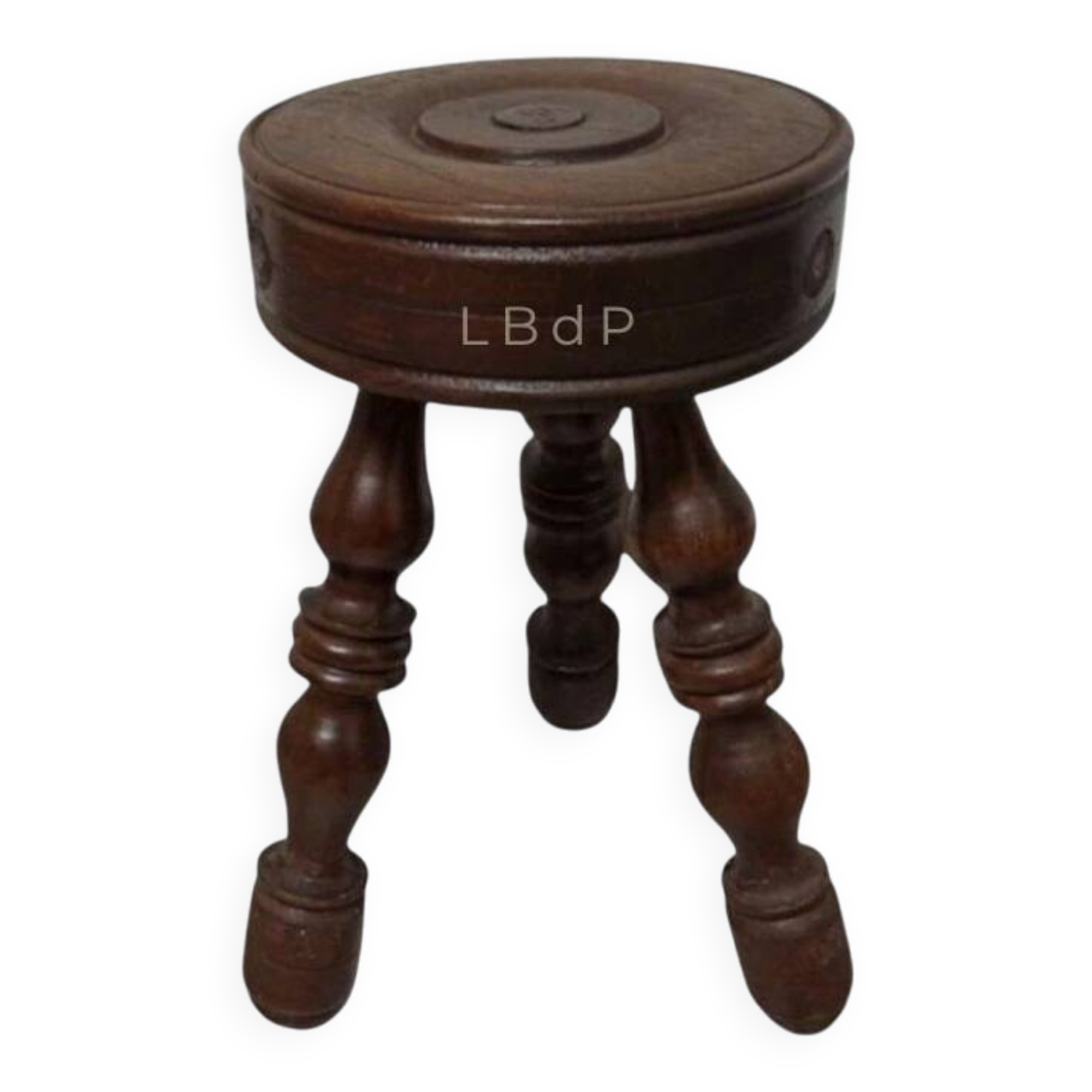 Tabouret tripode vintage, Art Populaire