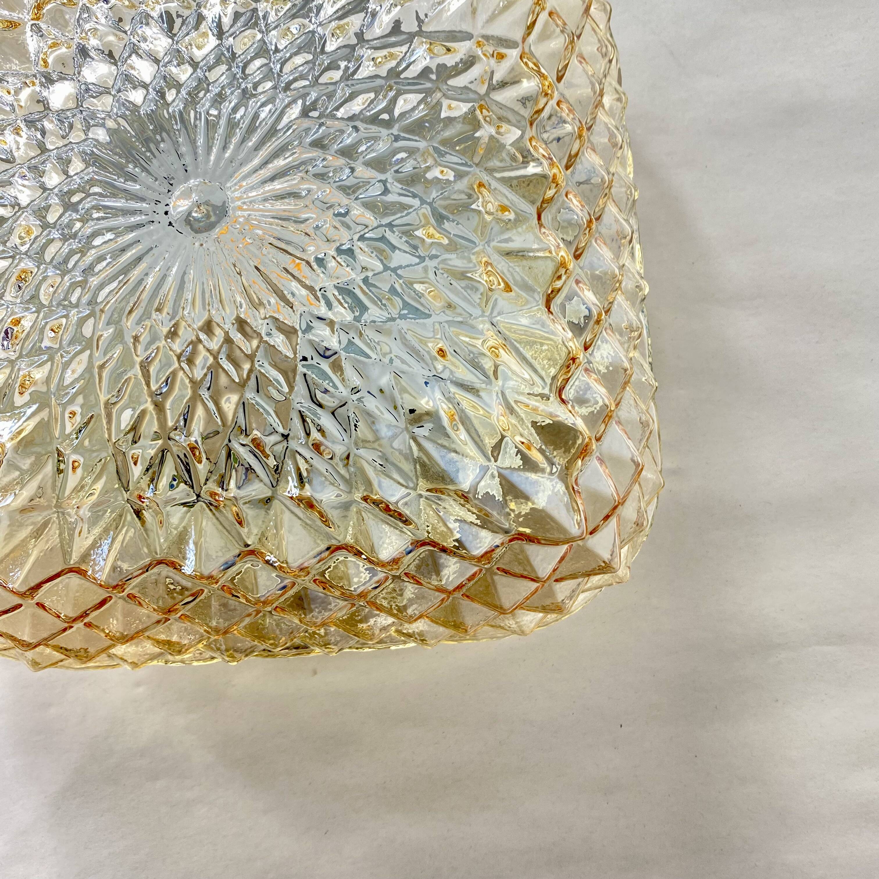 Wall light ceiling light amber glass gold 1970 1980 LAMP-7327