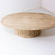 Oval Italian coffee table in travertin, 1970s