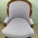 Fauteuil Louis Philippe  en bois et tissu lilas