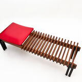 Teak bench designed by Inge and Luciano Rubino for APEC