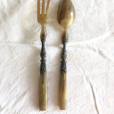Old corn and silver salad cutlery