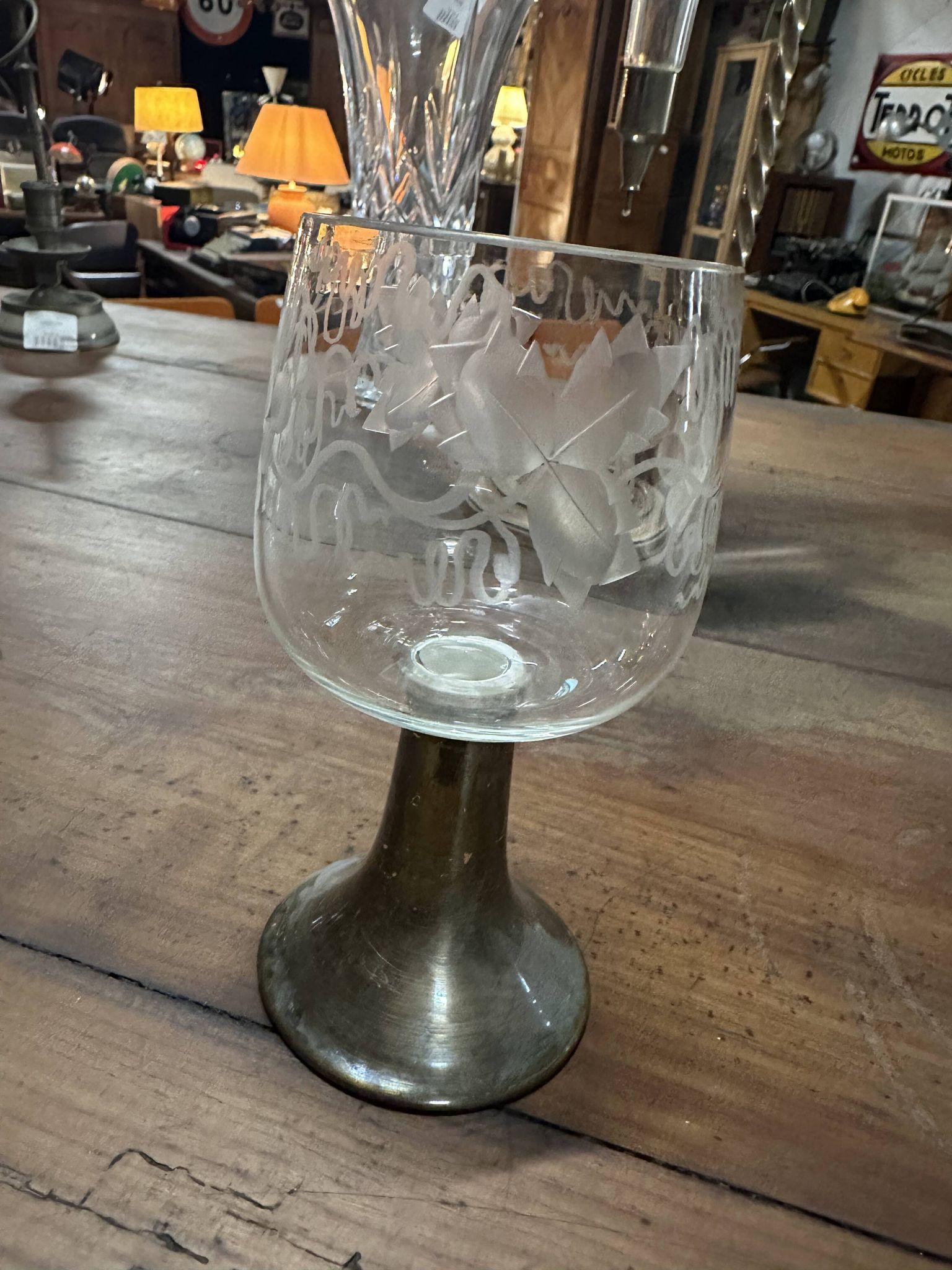 6 verres en métal argénté