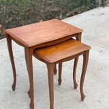 2 Louis XV solid wood nesting tables