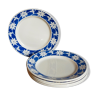 Five dessert plates of Badonviller with flowers