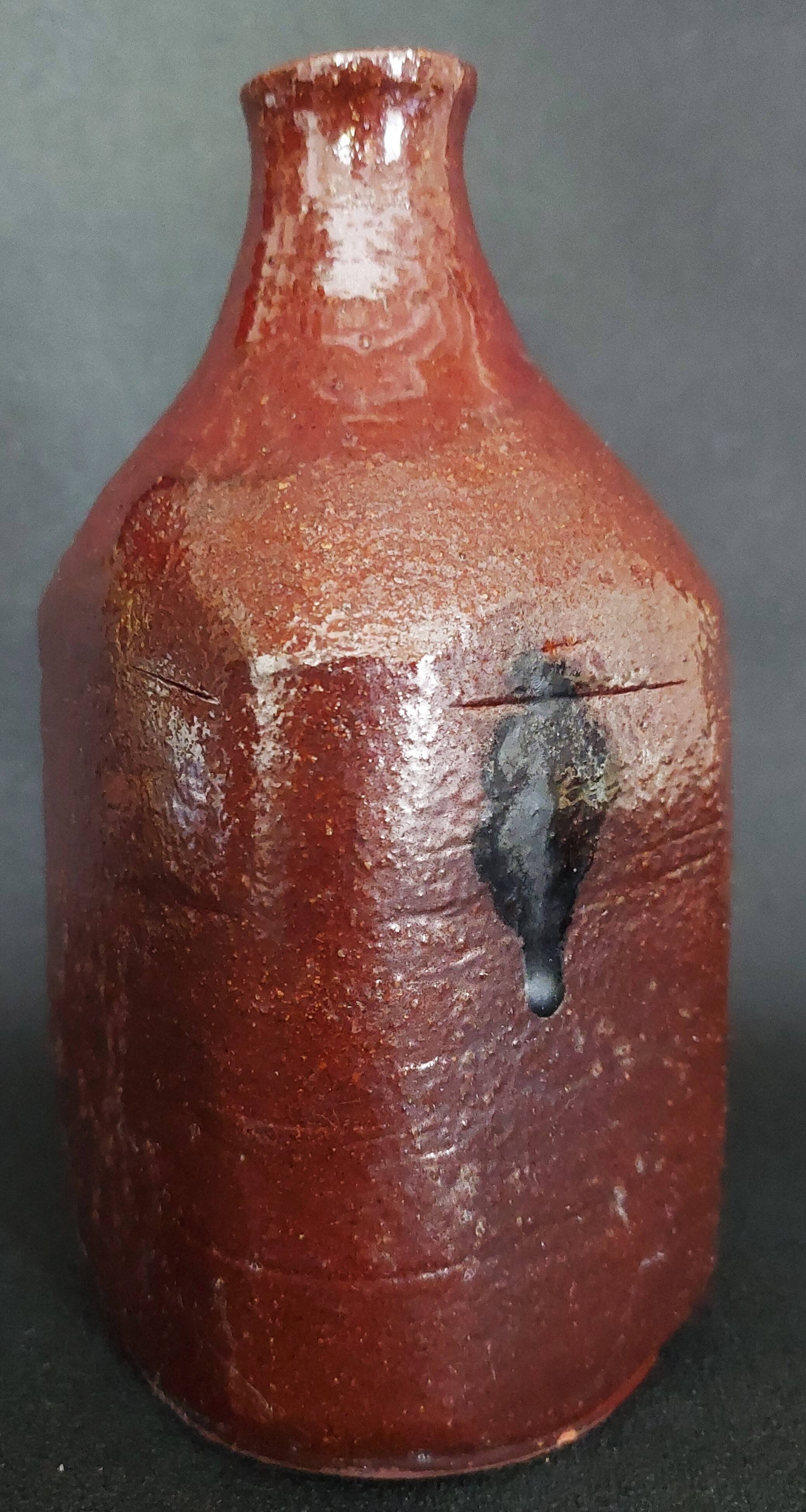Bouteille flacon en grès vernissé poterie de Mango