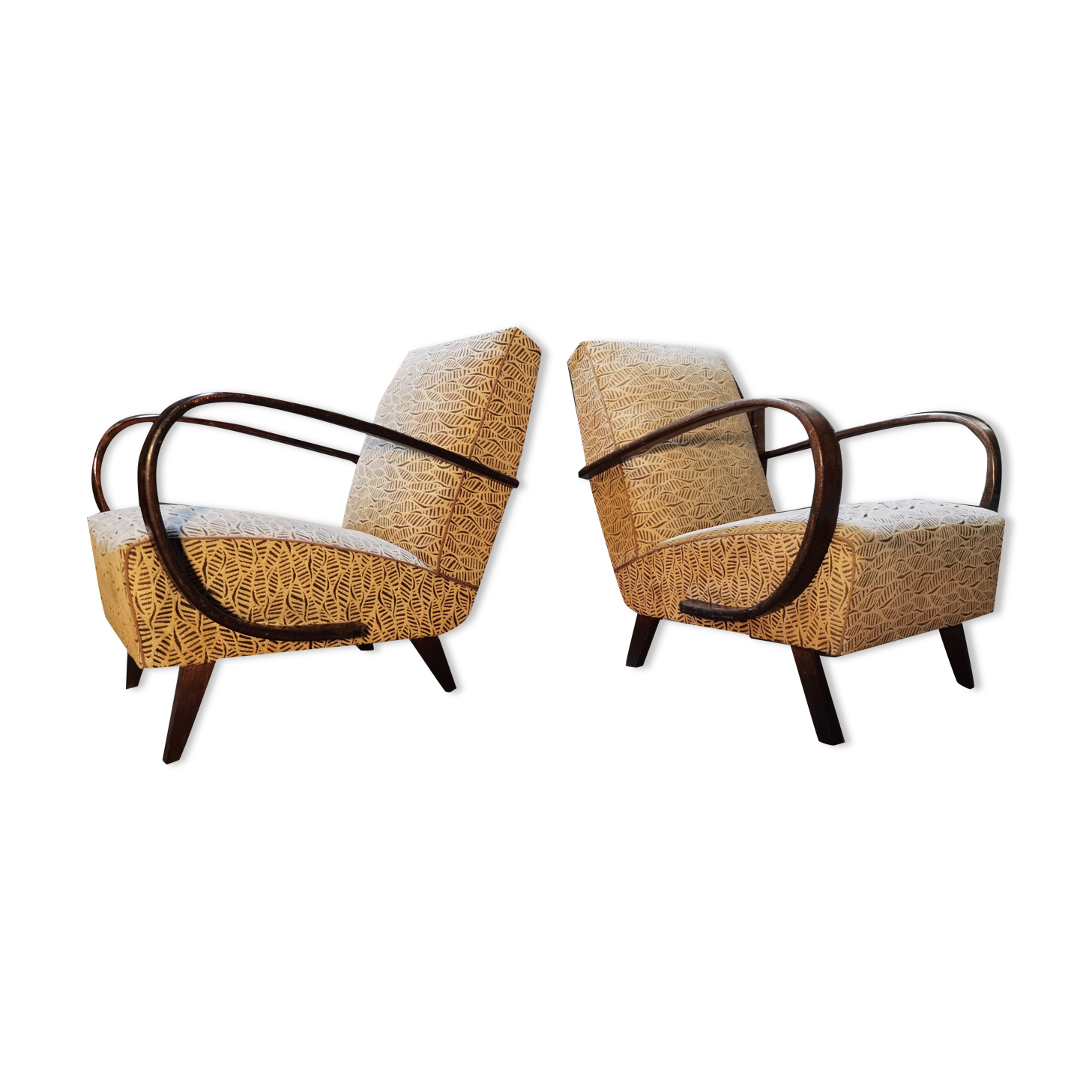 Paire de fauteuils H410 par Jindřich Halabala