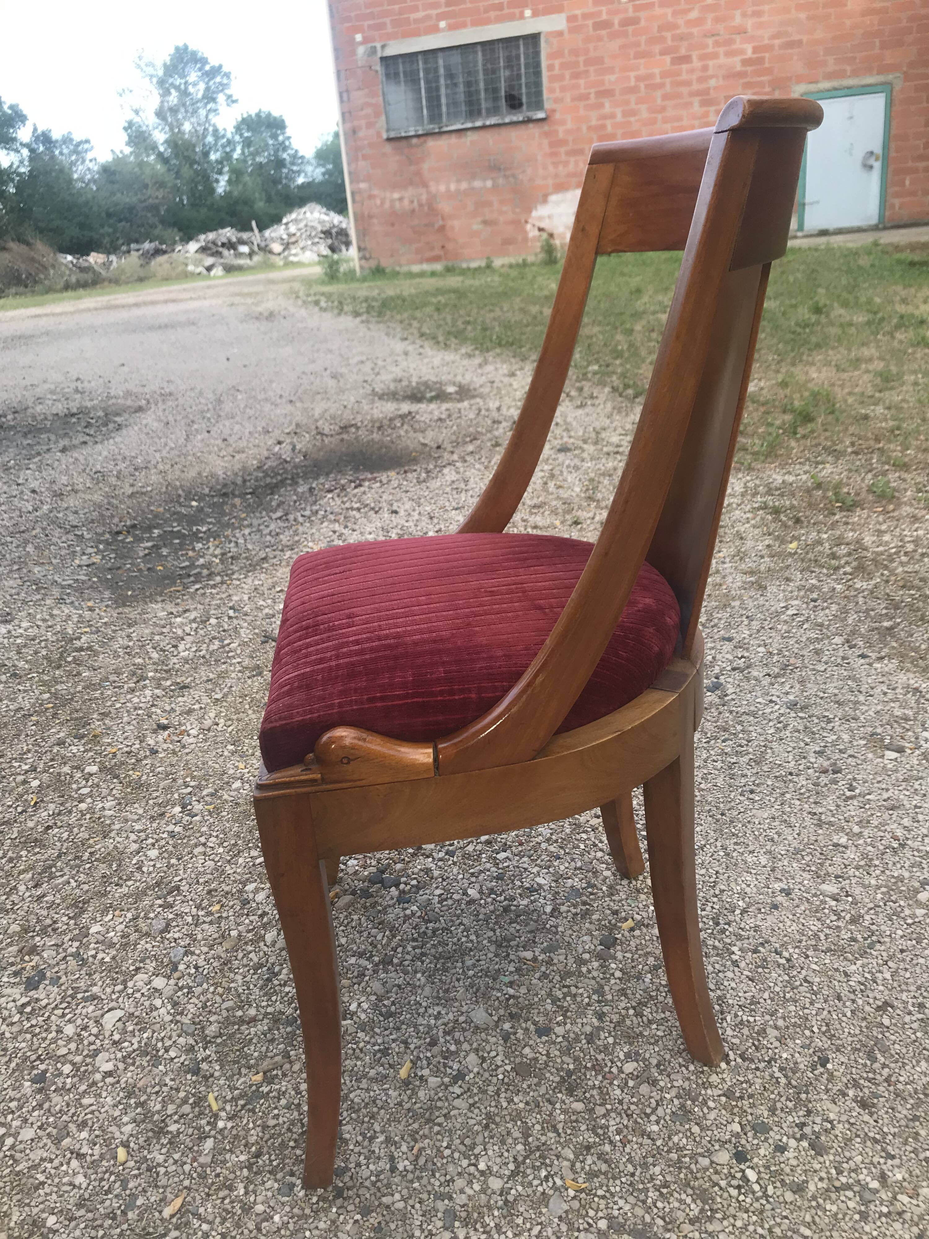 Suite of 6 chairs empire swan collar