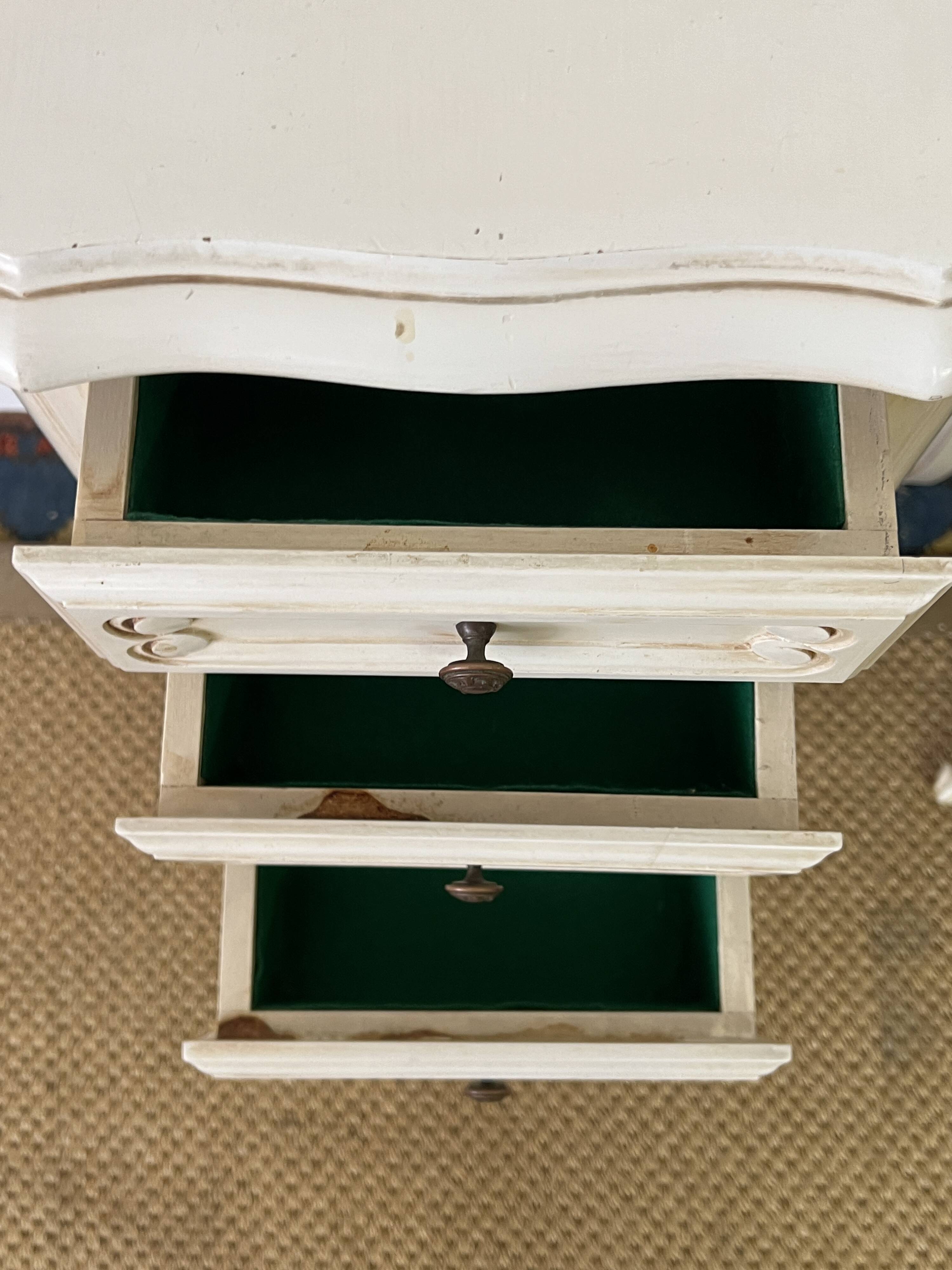 Pair of antique Louis XV style bedside tables, 3 drawers