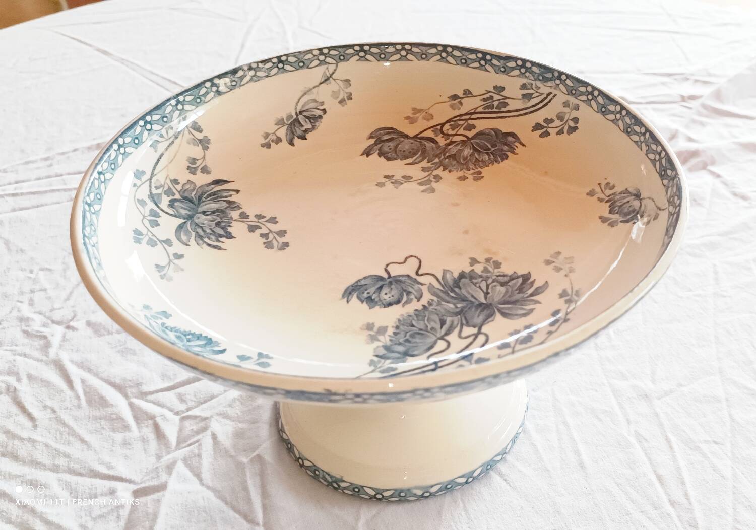 Compotier ancien terre de fer de sarreguemines. le modèle royat,