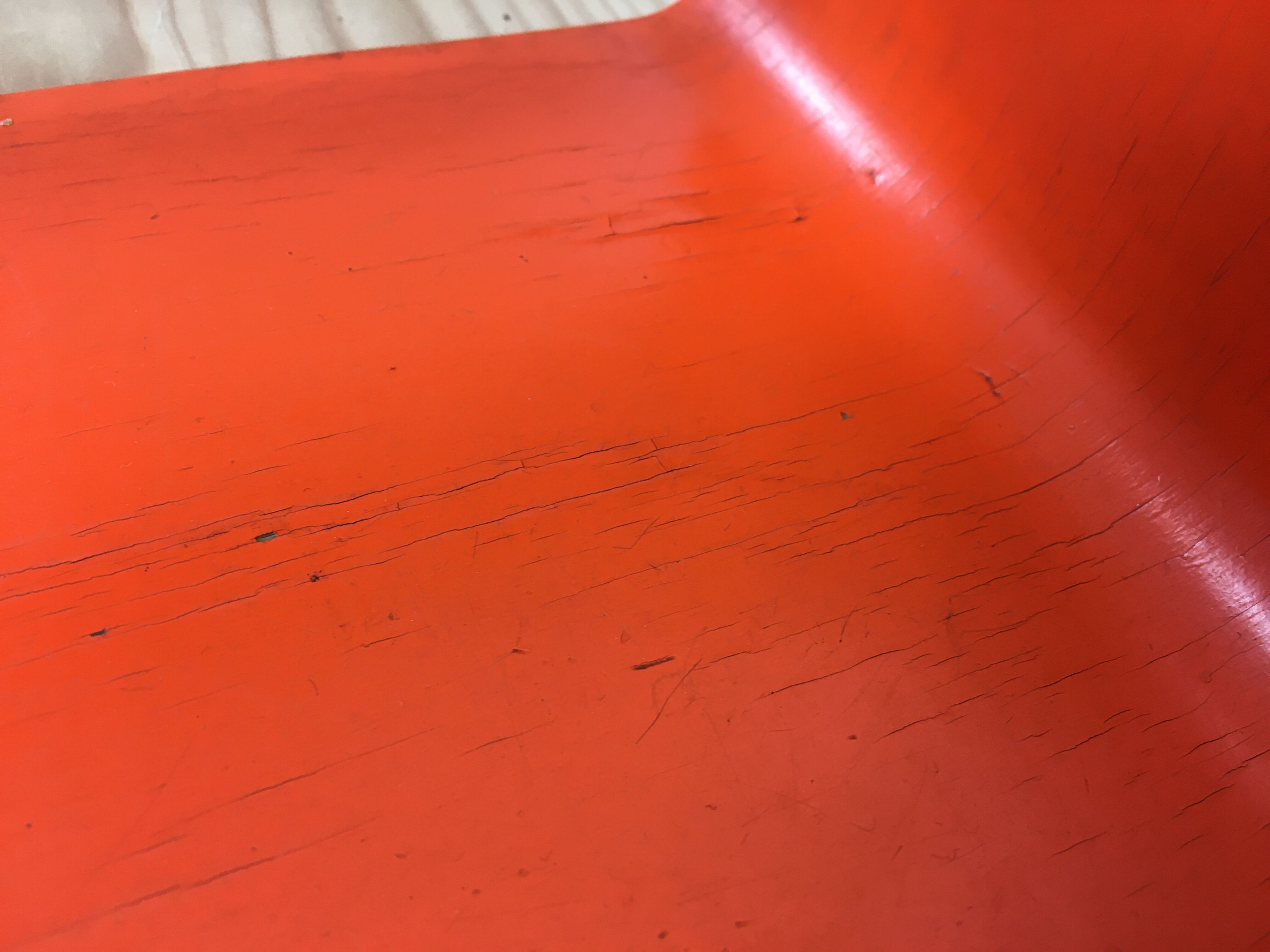 Space age wall coat holder with its tablet 1970 orange