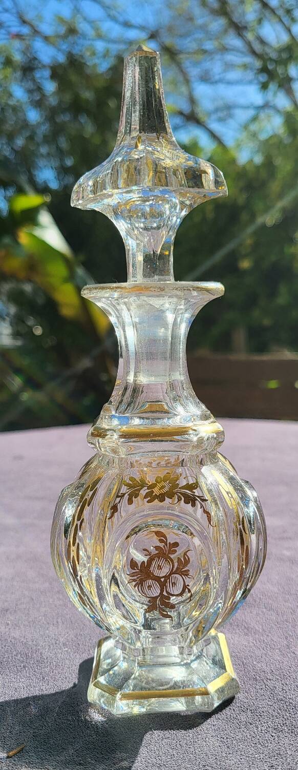 Flacon en cristal orientaliste XIX eme