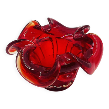 Organic Red Glass Bowl