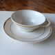 Gien earthenware coffee cup and saucer