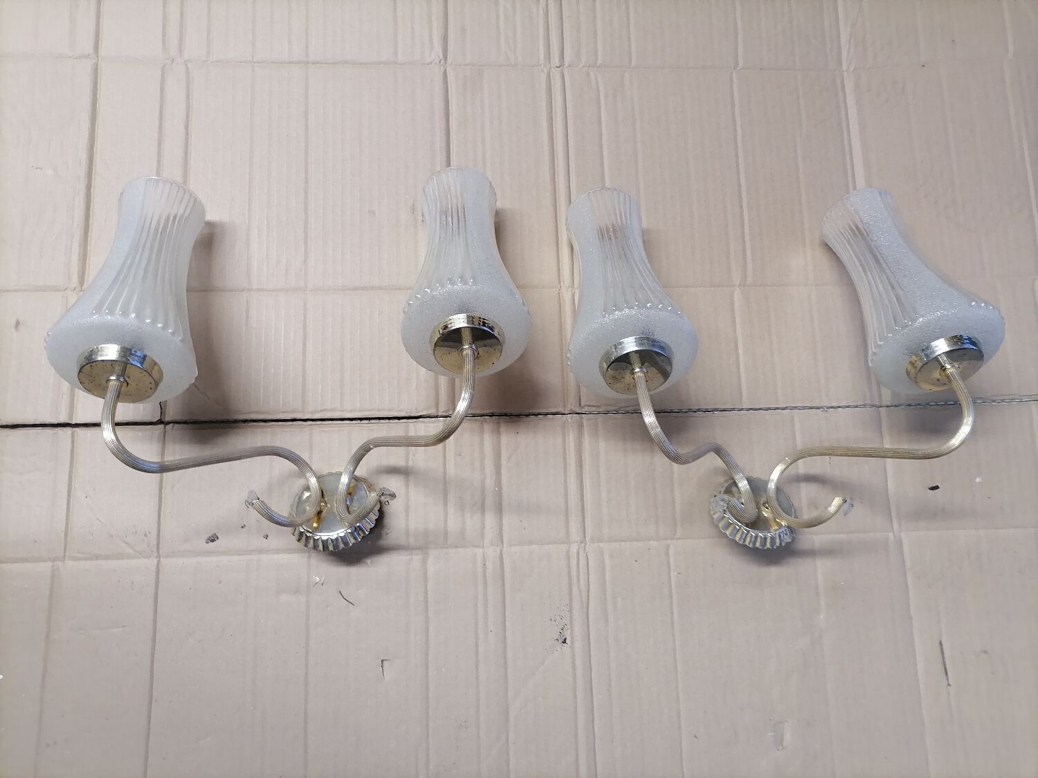 Pair of brass wall lights