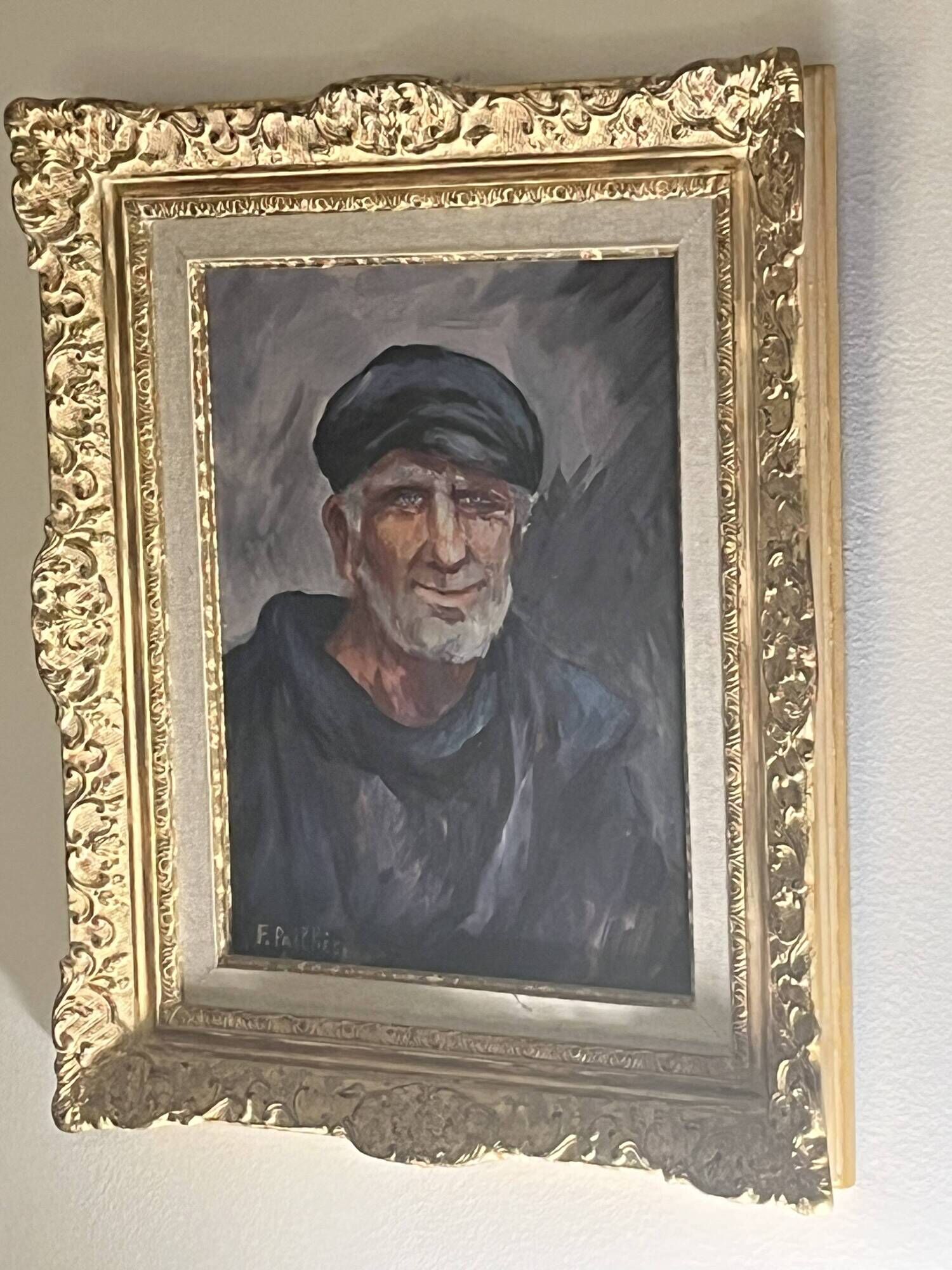 Fred Pailhès (1902-1991) "The Fisherman" Oil on panel signed