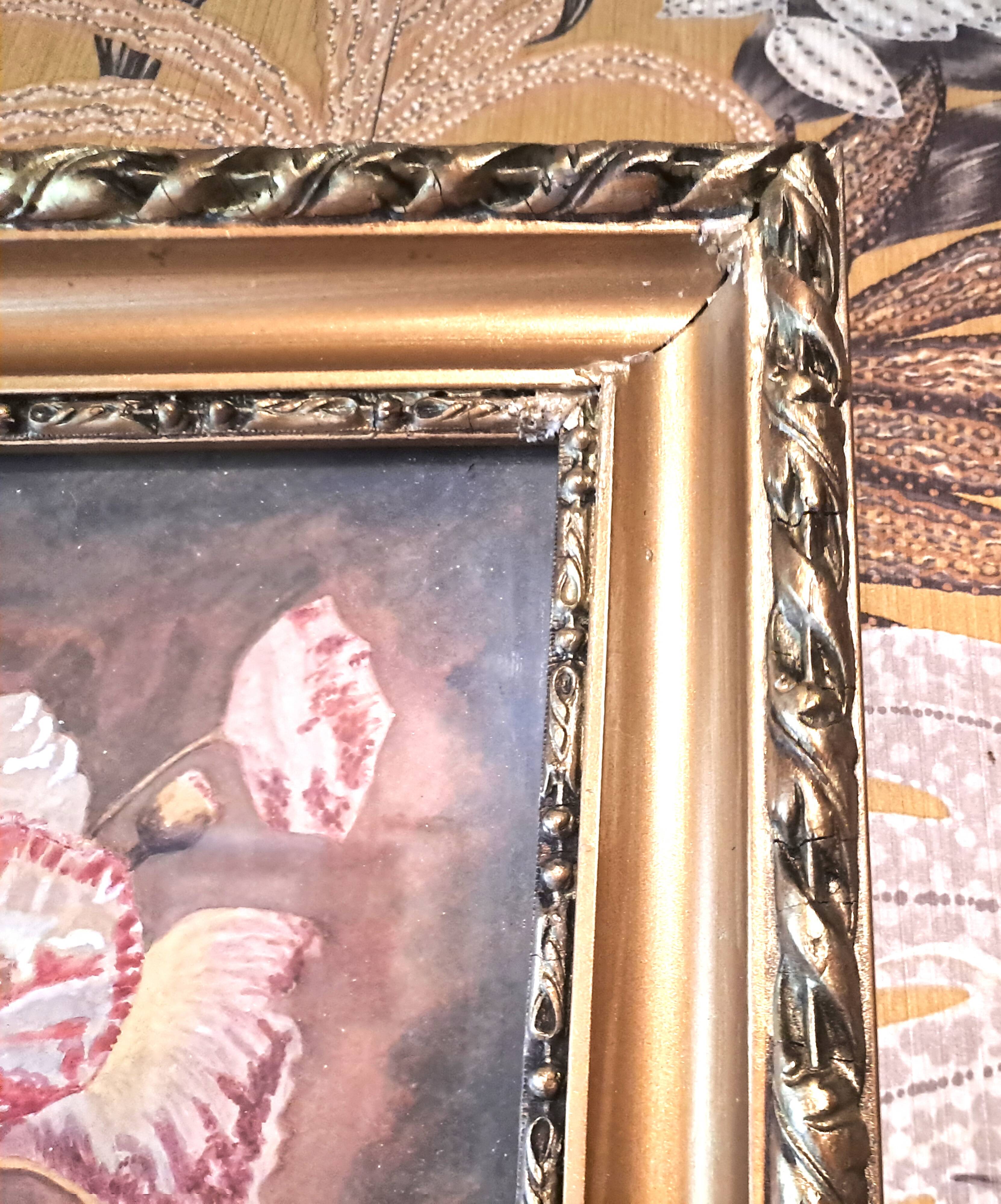 Painting jack watercolor still life france 1938 floral cup golden frame