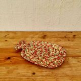 Bamboo dish with vintage floral patterns