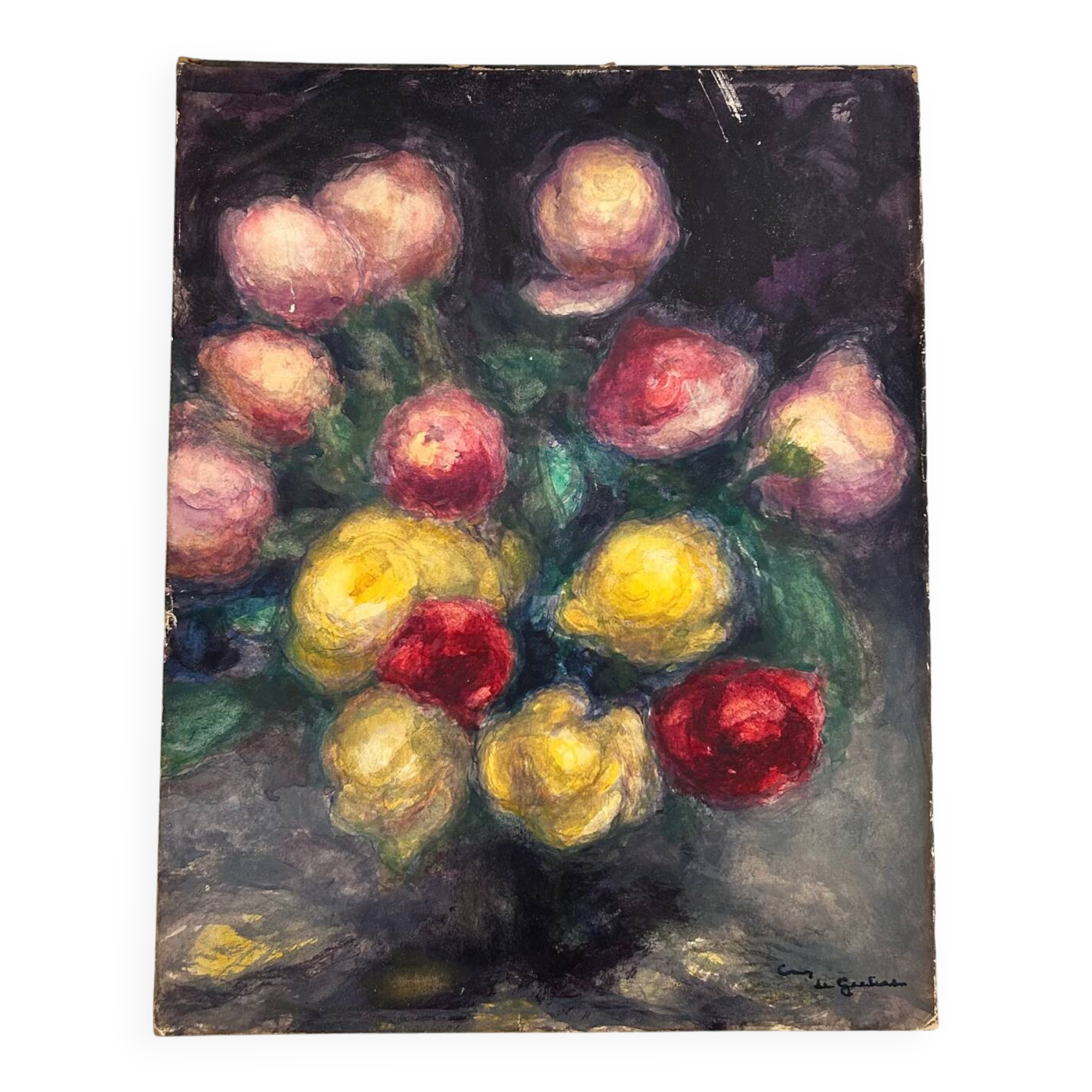 Old painting signed Renoncules