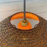 Rattan pendant lamp from the 60s