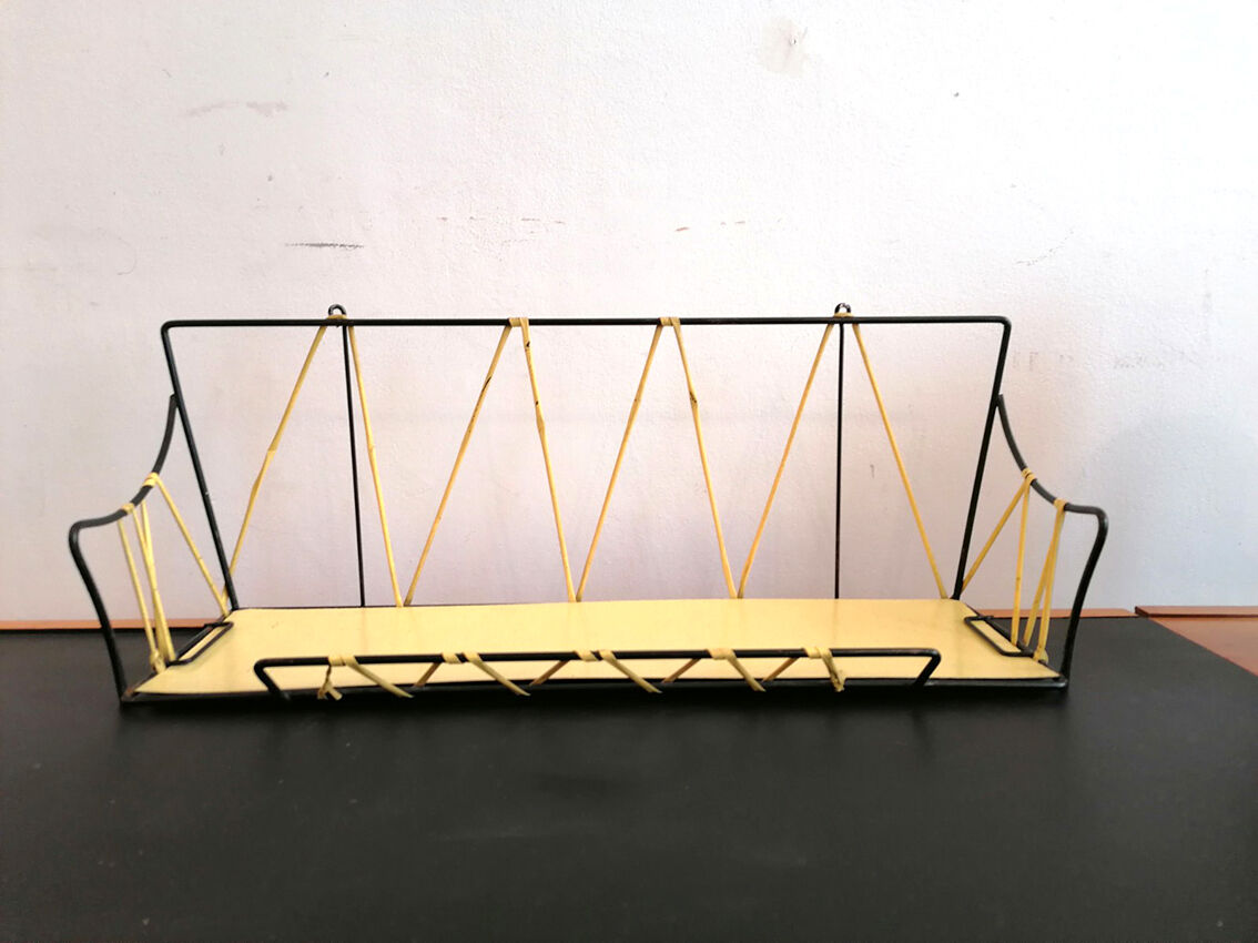 Etagère métal formica et scoubidou 1960