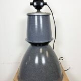 Grey enamel industrial factory lamp from Elektrosvit, 1960s